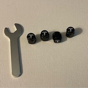 Tesla valve Stem caps in Black set of 4 NWT